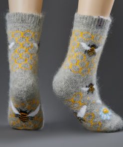 Women's Bee Cozy Goat Wool Crew Socks
