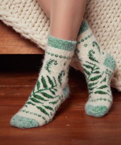 Women's Fiddle-Leaf Forest Goat Wool Crew Socks
