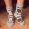 Women's Southwest Snowflake Goat Wool Crew Socks