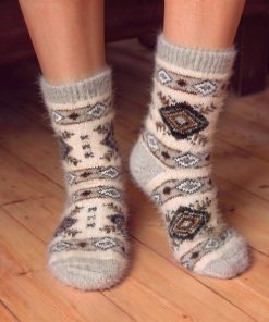 Women's Southwest Snowflake Goat Wool Crew Socks