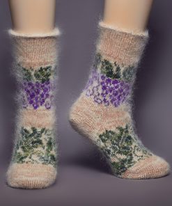 Women's Wine Time Non-Binding Goat Wool Crew Socks
