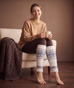 Women's Snow Ribbon Goat Wool Leg Warmers