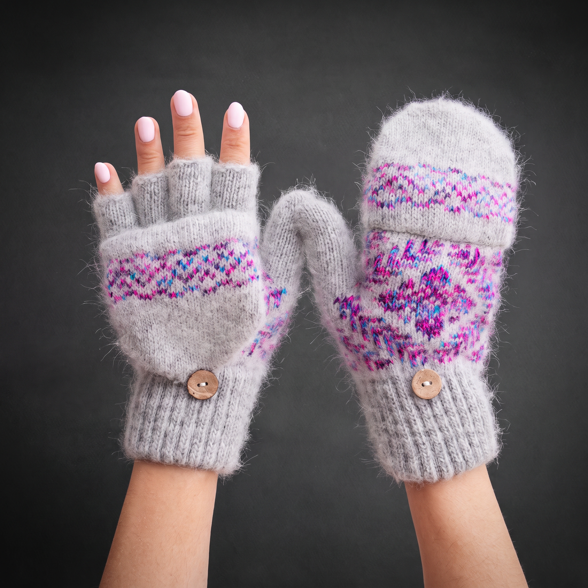 sm-image-af51efb04145e8ef15e9f274 Women's Cherry Blossom Goat Wool Mitten Gloves