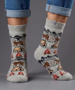 Men's Campout Fun Goat Wool Crew Socks