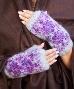 Women's Bohemian Snowfall Goat Wool Fingerless Gloves