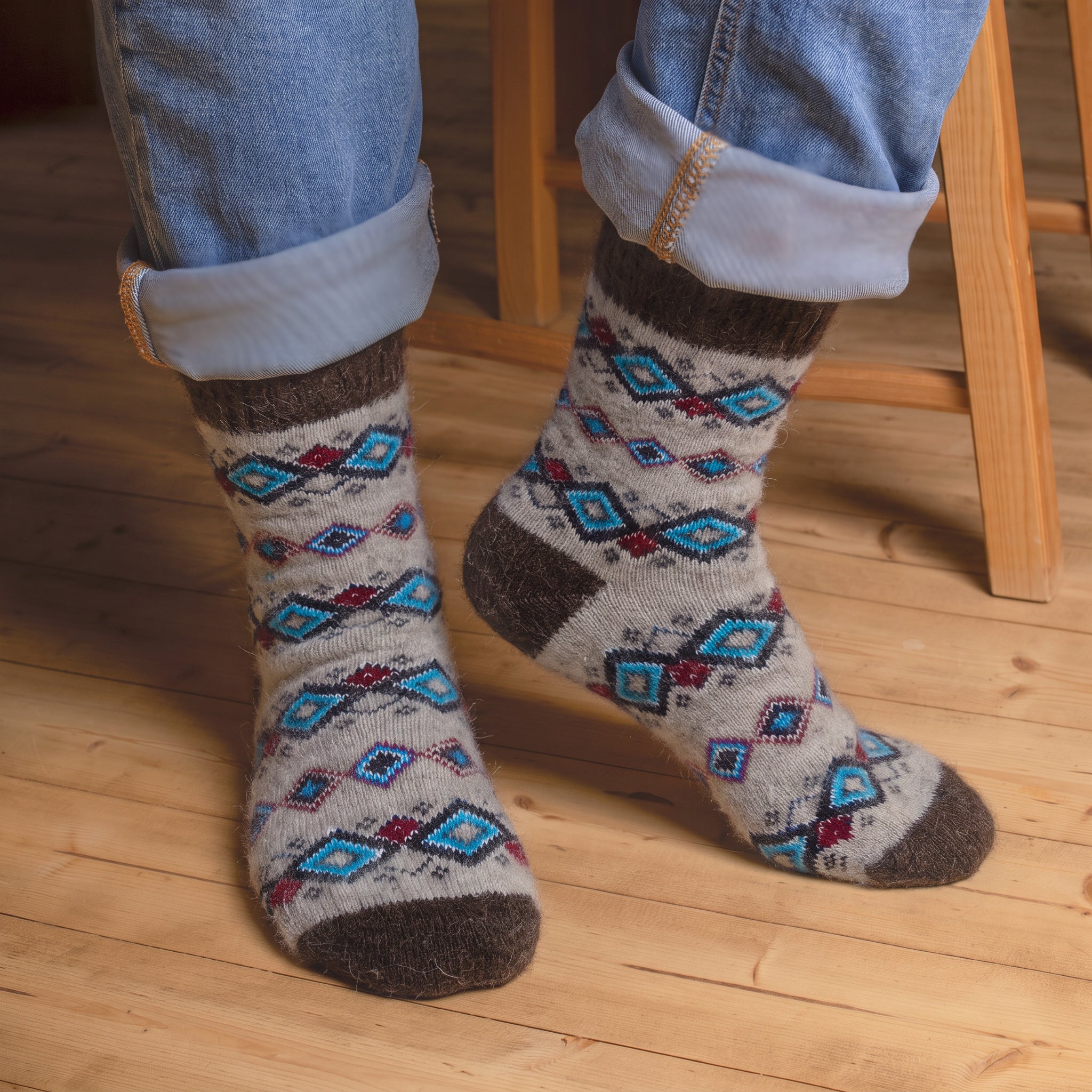 sm-image-bd3c2dcb597d4aa56c3176e1 Men's Mesa Mosaic Goat Wool Crew Socks