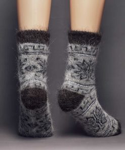 Unisex Northern Frost Goat Wool Thick Crew Socks