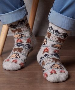 Men's Campout Fun Goat Wool Crew Socks