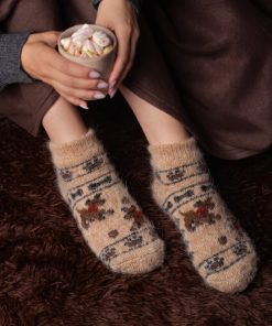 Unisex Puppy Love Goat Wool Thick Low-Cut Socks