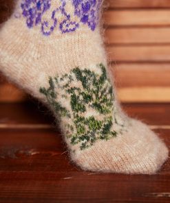 Women's Wine Time Non-Binding Goat Wool Crew Socks
