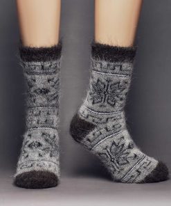 Unisex Northern Frost Goat Wool Thick Crew Socks