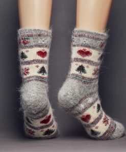 Unisex Season’s Cheer Thick Goat Wool Crew Socks
