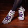 Women's Plush Pansies Goat Wool Low-Cut Socks