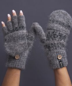 Women's Midnight Veil Goat Wool Mitten Gloves