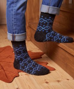 Men's Black Diamond Goat Wool Crew Socks