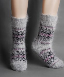 Women's Lovely Lace Non-Binding Goat Wool Crew Socks