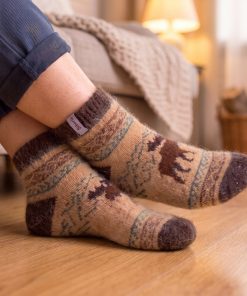 Unisex Moosing Around Goat Wool Low-Cut Socks